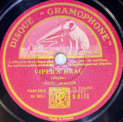 Fats Waller: Alligator Crawl / Viper's Drag DISC 78 Umdrehungen GRAMMOPHON K-8176