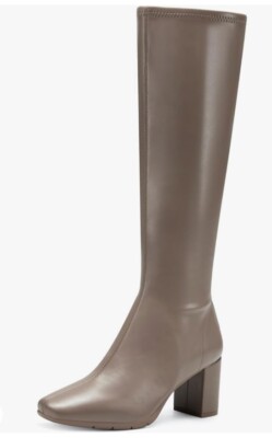 NEW Aerosoles Women's Micah Knee High Boots Block Heel Size M Taupe-  Sleek!