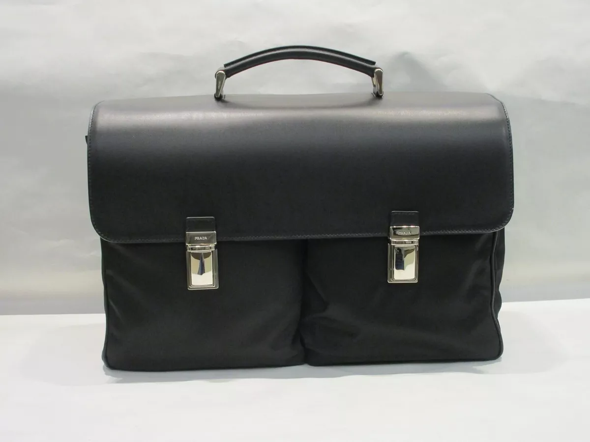 Borsa da ufficio PRADA originale nuova con cartellino tessuto e pelle