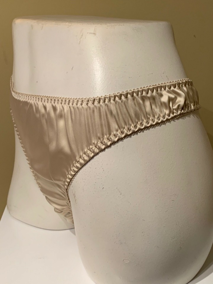 SECRETS IN LACE SIL CHAMPAGNE NUDE SATIN PIN UP THONG PANTIES SIZE secrets-in-lace-sil-champagne-nude-satin-pin-up-thong-panties-size