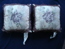 Croscill Cassis - 2 Fringed Pillows - Plum / Floral Design