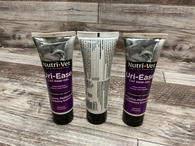 Nutri-Vet Uri-Ease Salmon Flavor Cat Paw-Gel 3 Oz EACH Exp. 11/2025 (LOT OF 3)