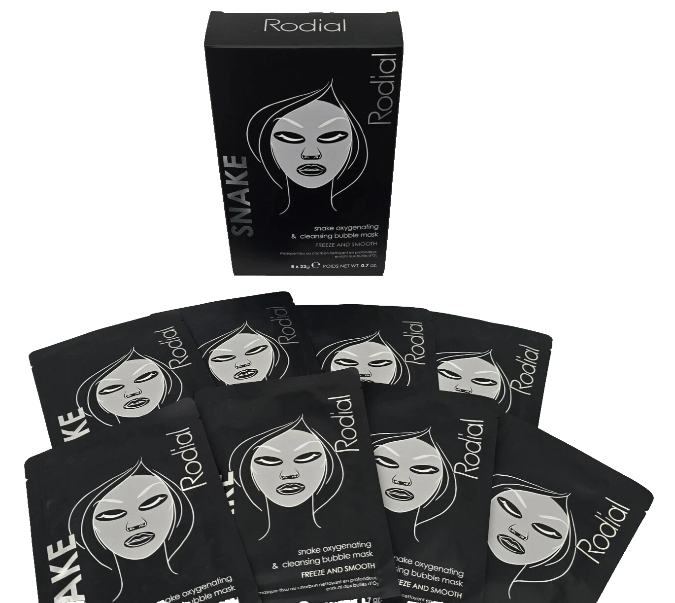Rodial Snake Oxygenating & Cleansing Bubble Sheet Mask - 8 Masks x 22g RRP£94 - Image 2