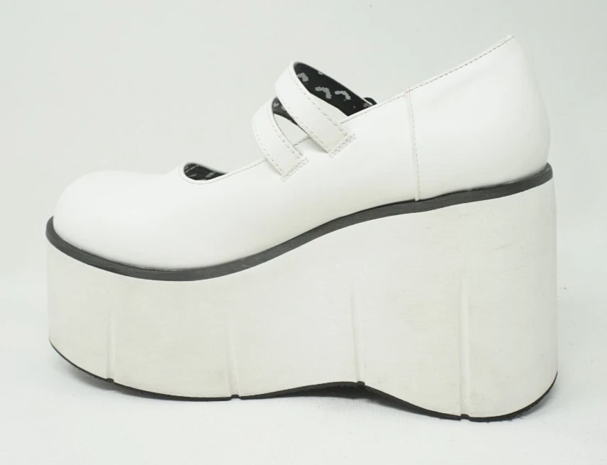 Zapatos Demonia Kera 08 Mujer Talla 8 Blanco Plataforma Mary Jane Muñeca Gótico Juegos con disfraces Foto 4 de 4