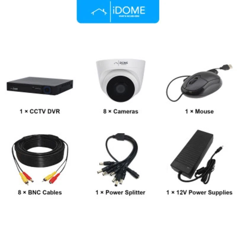 IDOME CCTV HOME SECURITY 5MP 8 CHANNEL DVR KIT COMPLETE FULL HD (FREE BALUN) UK - Image 4 of 4