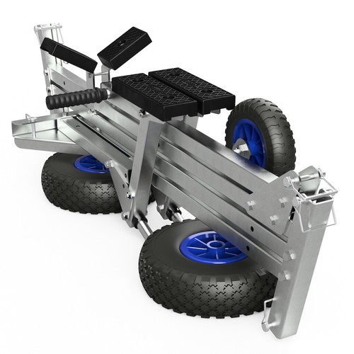 Slipwagen Bootswagen Handtrailer faltbar PU Ø 260 mm schwarz/blau - Bild 3 von 11
