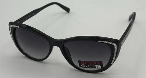 Guess Sunglass Womens Shiny Black Cat Eye Smoke Gradient Lens GO00006 1B - 第 7/12 張圖片