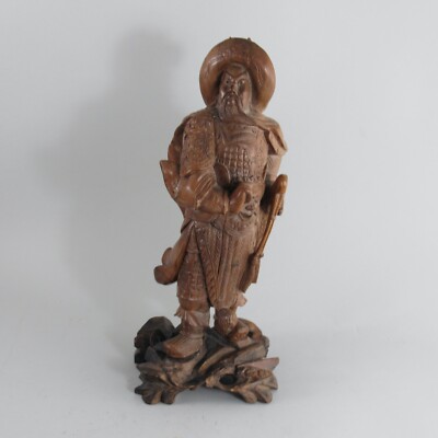 Chen Sheng Qin Dynasty Hero Wood Carving Statue 12 3/4'' tall