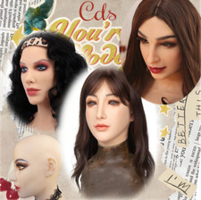 Silicone Realistic Female Face Mask Crossdresser Head Mask For women To Cosplay