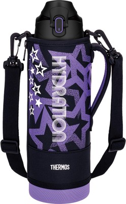 THERMOS Water Bottle, Vacuum Insulated Sports Bottle, 1.5L, Black Purple, For Co