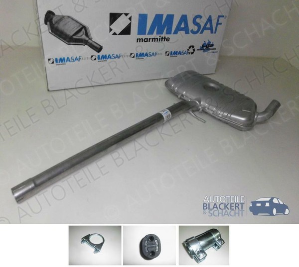 Imasaf Auspuff Mitteltopf + Anbauteile FüR Vw Corrado 2.0 I 85KW 1993-1995-image