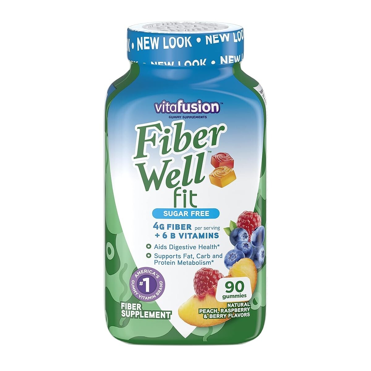 Vitafusion Fiber Well Fit VB6 digestive health Sugar Free Supplement 90 Gummies