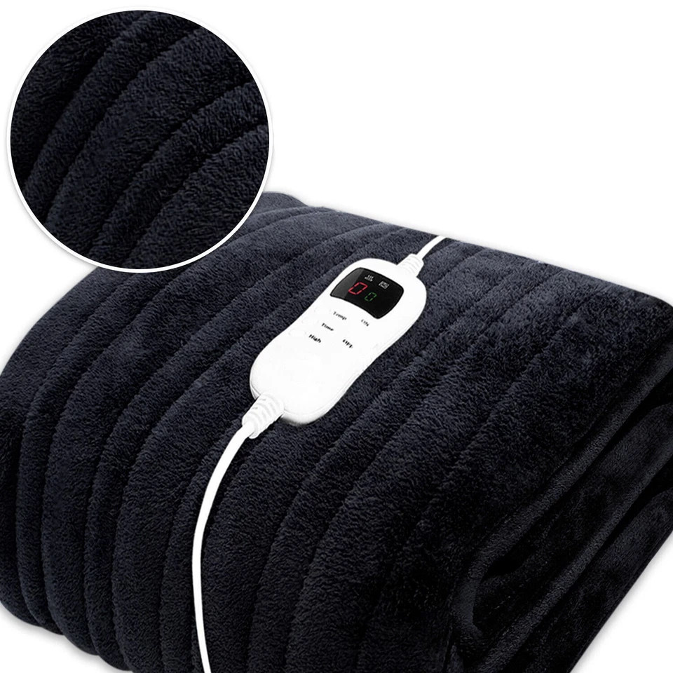 LUXURIOUS ELECTRIC HEATED THROW SOFT FLEECE OVER BLANKET DIGITAL CONTROLLER - Image 2 of 4