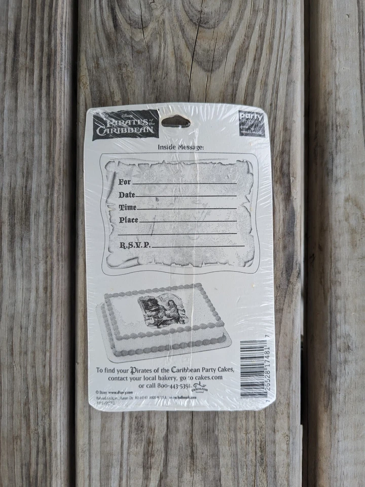 Suministros para fiestas de Piratas del Caribe invitaciones de 8 quilates con sobres Nuevo de Lote Antiguo Foto 3 de 4