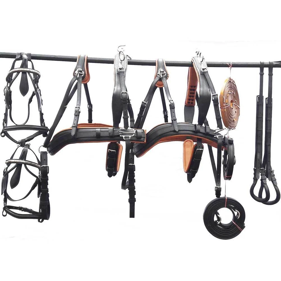 BRAMA WEST Zweispännergeschirr “Exclusiv" Fahrgeschirr Kutschgeschirr