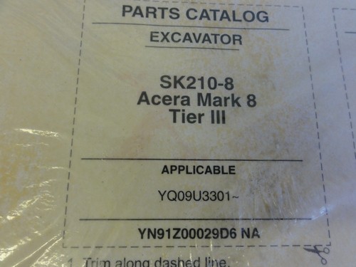 Kobelco SK210-8 Acera Mark 8 Tier III Excavator Parts Catalog Manual - Picture 2 of 4
