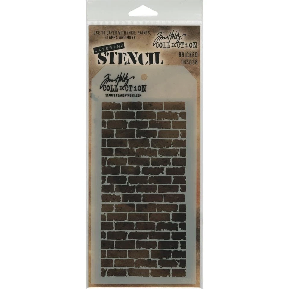 Mattone stencil a strati Tim Holtz per fare carte aspetto invecchiato 8,5 x 17,5 cm