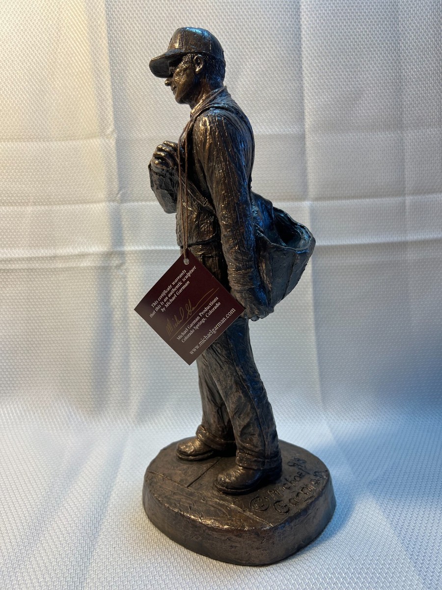 Michael Garman Bronze Tone First Class Mail Man Figurine Sculpture