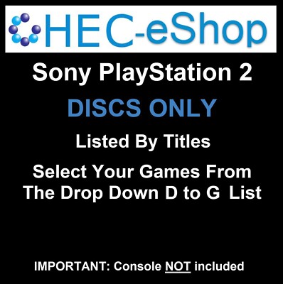 Sony PlayStation 2 PS2 Discs NUR Spiele aus Dropdown D-G Liste auswählen
