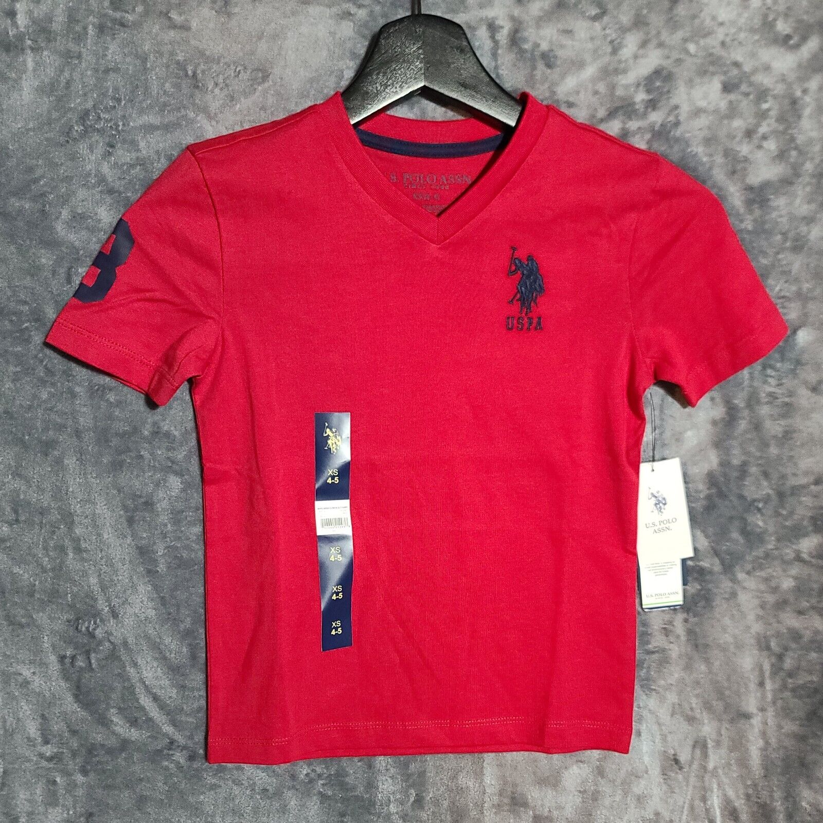 Latin Acquisition Whimsical Boys Us Polo Assn XS 4-5 Jersey Short Sleeve T Shirt Red | eBay