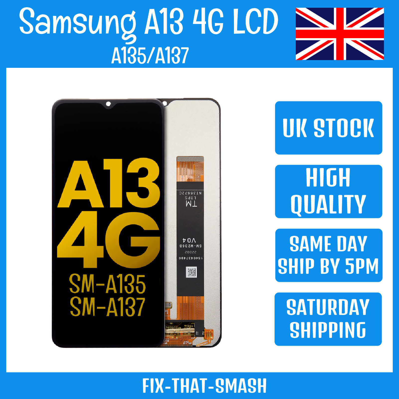 Samsung Galaxy A13 4G (SM-A135/A137) LCD Screen Display Touch Digitizer Assembly