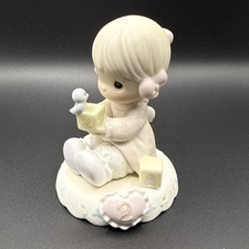 1994 Precious Moments Growing In Grace Age 2 Figurine Girl & Bird 136212