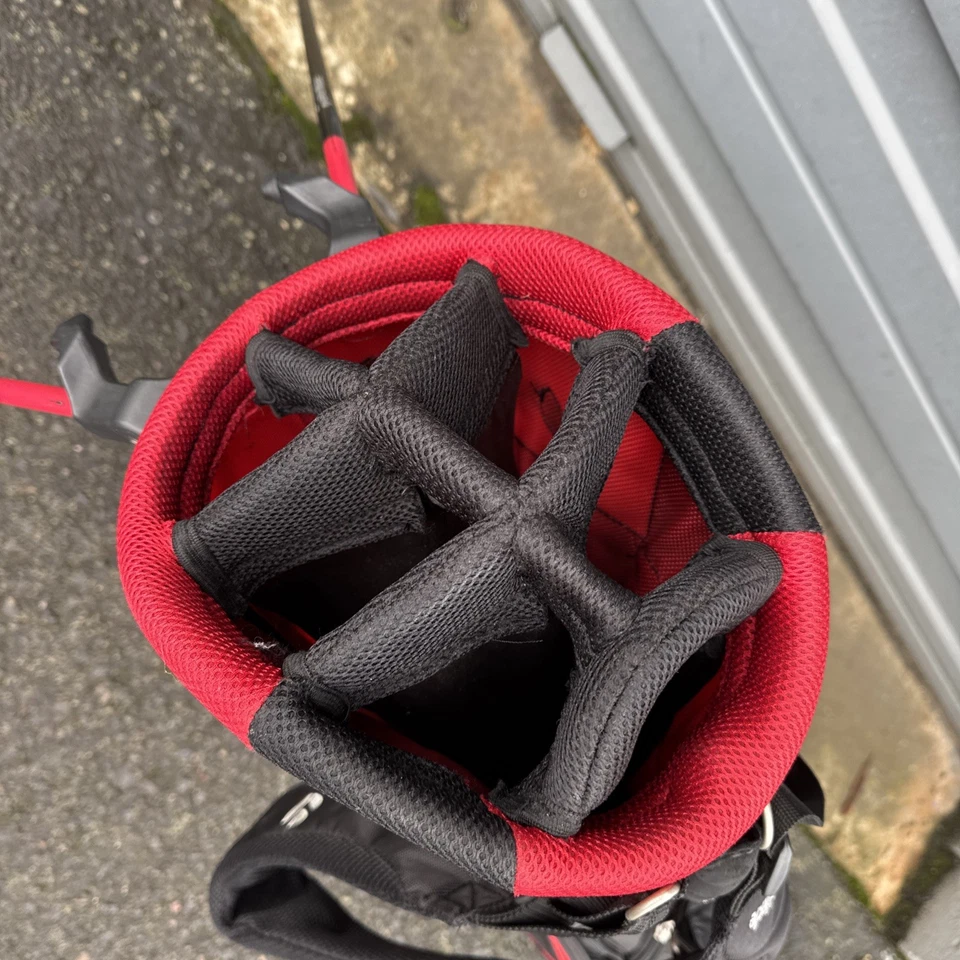 TaylorMade TMTK Select Plus Stand Bag 7-Way Divide, RED/Black With Strap - Image 4 of 4