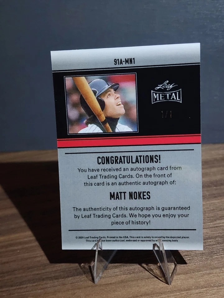 Leaf Metal Matt Nokes Shattered Glass Galaxy Auto 1/1 - Image 2 of 3