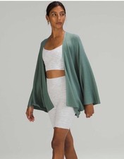 Lululemon Cashlu Knit Textured Wrap Open Cardigan Sweater Green Sage XS/S