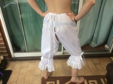 White Victoria look open crotch bloomers great for role playing.