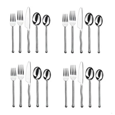 Gourmet Settings Exotique Platinum 20pc Stainless Flatware Set
