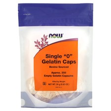Single "0" Gelatin Caps, Approx. 250 Empty Gelatin Capsules, 0.85 oz 24 g 