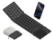 Upgraded Foldable Bluetooth Keyboard with Touchpad  Number Pad,