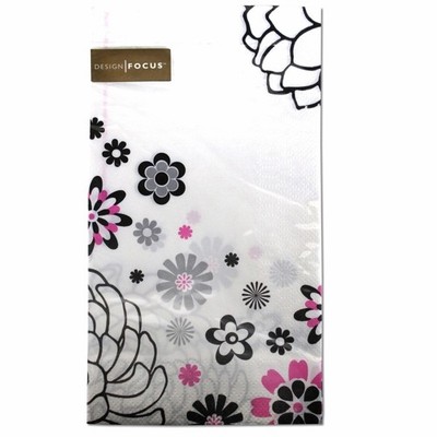 FOCUS Guest Towels, Pack of 20 (White × Flower)