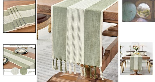 High-Quality 72-Inch Farmhouse Macrame Table Runner for Stylish Dining Spaces - Picture 2 of 9