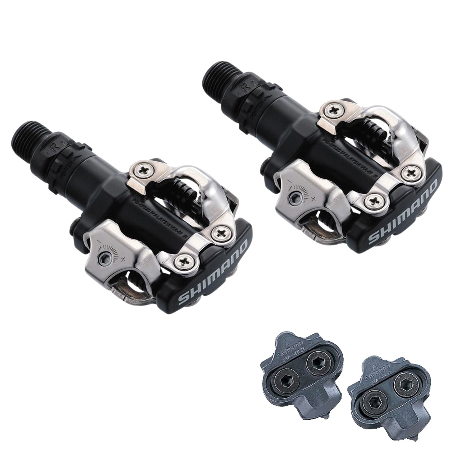 Shimano Bike Pedals M520 SPD Clipless Mountain Bike Pedal Pair inc Cleats Black