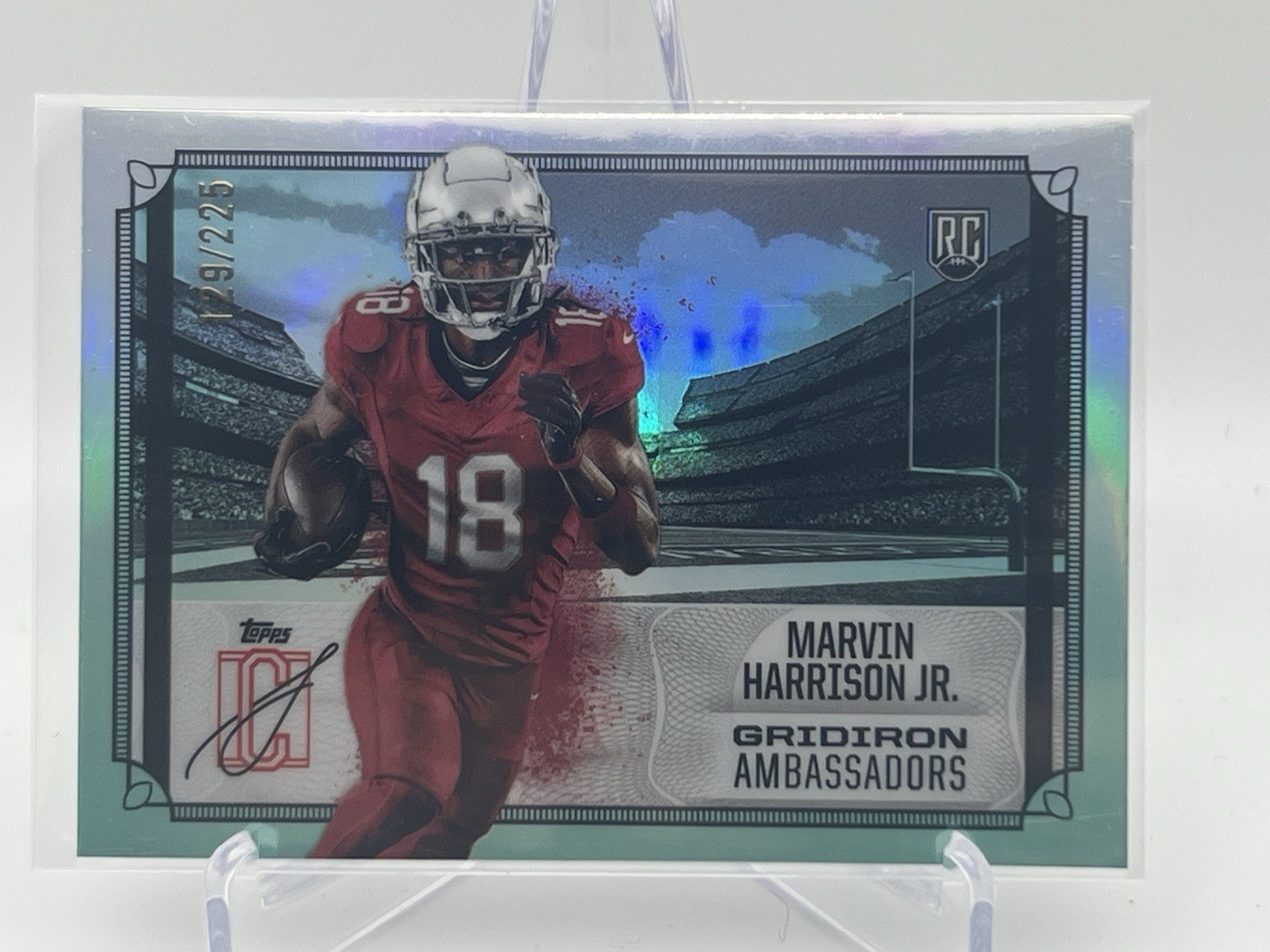 2024 Topps Signature Class MARVIN HARRISON JR RC TEAL Gridiron Ambassadors /225