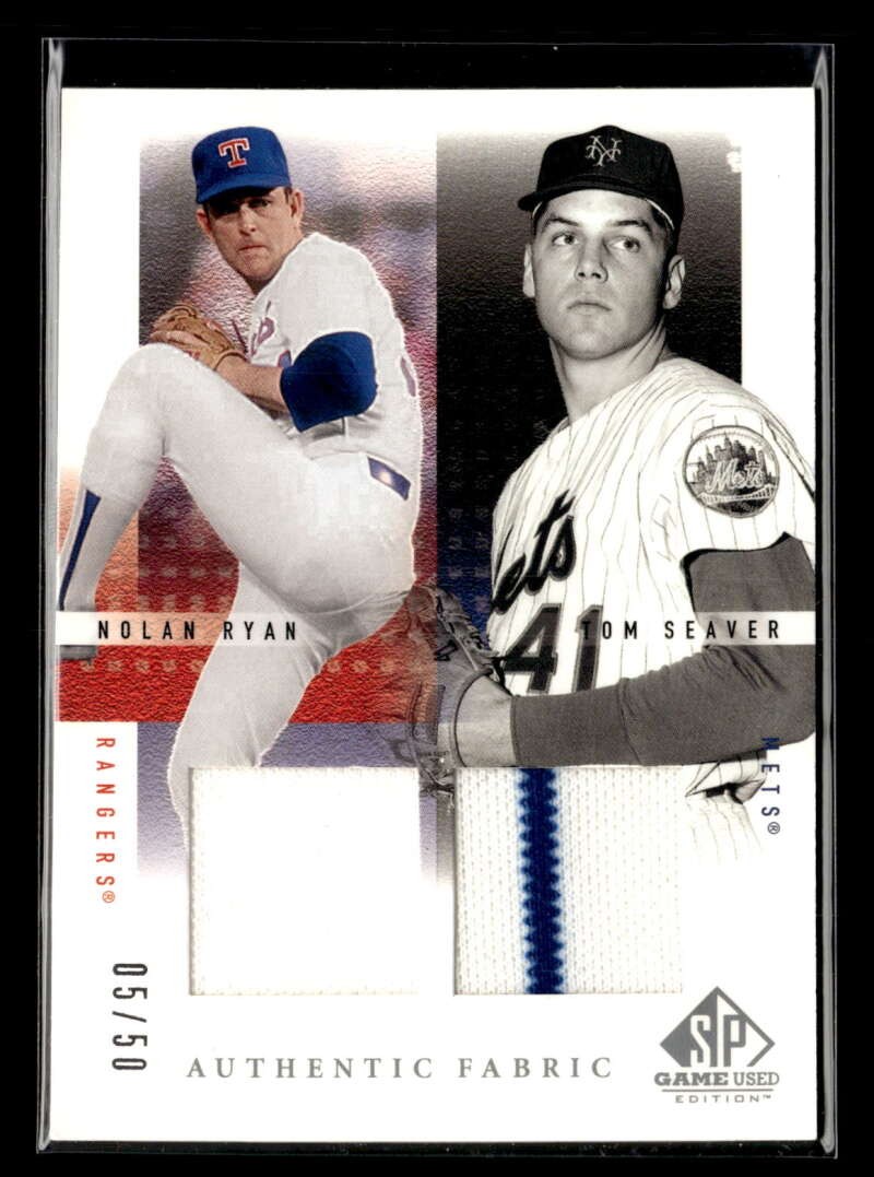 2001 Upper Deck SP Game Used Nolan Ryan Tom Seaver Fabric Duos Jersey /50 #R-S