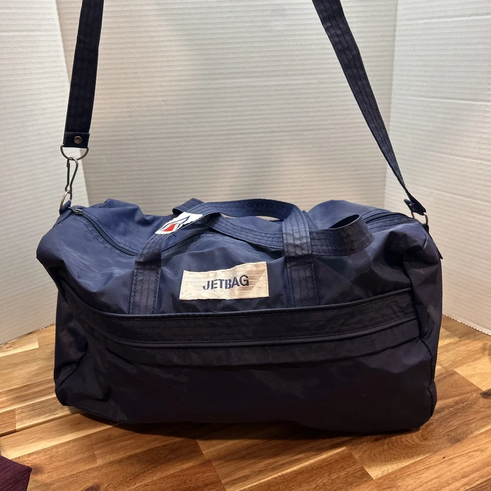 Vintage Jetbag Blue Sports Bag by Holiday Fair overnight weekender duffle bag - Image 2 of 4