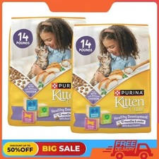 2 Pack Purina Kitten ChowHealthy Development, Indoor Dry Food, Chicken, 14 lb 1.26 per pound