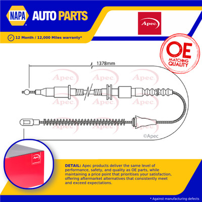 Handbrake Cable fits OPEL CORSA B 1.0 Rear Left 96 to 00 X10XE Hand Brake 522615