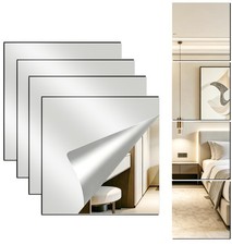 4 Pack Acrylic Mirrors for Wall, 12x16 inch Self Adhesive Mirror Tiles