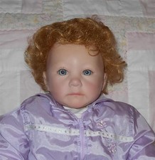 Bell TRIXY Doll Wig SZ 13/14 BIG LT COPPER Short Loose Wavy Curls/Bangs H NWT