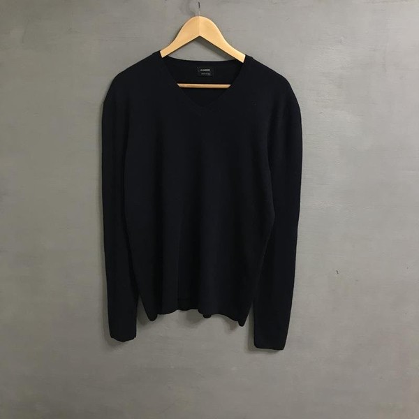 Men Jil Sander Sweater Navy Wool 42 / XL / 50