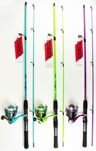 (LOT OF 3) ZEBCO SPLASH SPL20602MLC 6' MEDIUM LIGHT 2PC SPINNING COMBO 21-37790