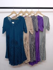 Women's Batik Print Embroidered Solid Midi Beach Sun Dress Wholesale Mix lot