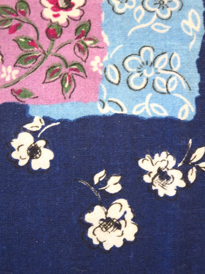 FABRIC 60"x72" Beautiful Flowers Purple Blue White Patchwork Samples 2YDS Exc - Image 3 of 4