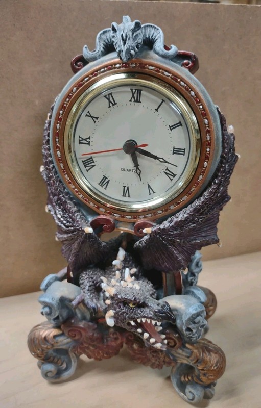 The Mystica Collection Dragon Skull Clock by Steve Kehrli #4045 In Box 2003