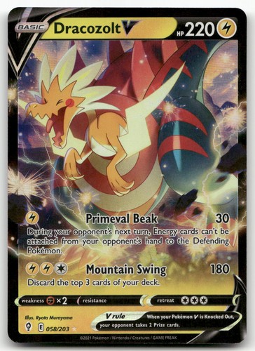 Dracozolt V #58/203 (Holo) (NM) SWSH07: Evolving Skies SWSH07 Pokemon
