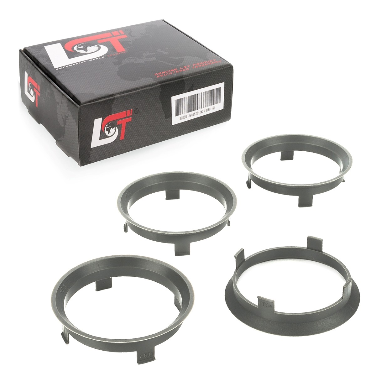 4X Centering Rings Anthracite Wheel Hub Ø 57.1 - Ø 60.1Mm For Audi Q2 Q3 Q5 Q7